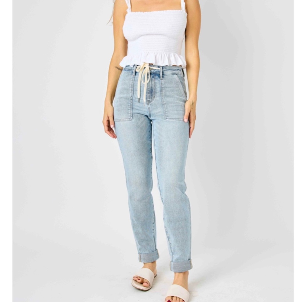 JUDY BLUE PLUS SIZE HIGH WAIST VINTAGE DOUBLE CUFF JOGGER